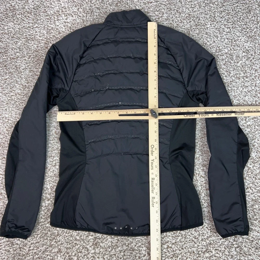 Nike Jacket Womens Small Black Aeroloft Down 800 Running Full Zip Reflective Top